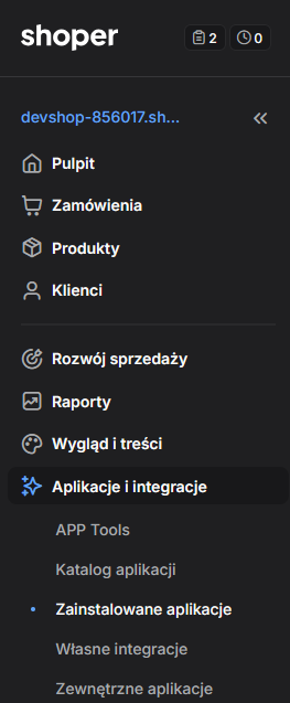 Zainstalowane aplikacje