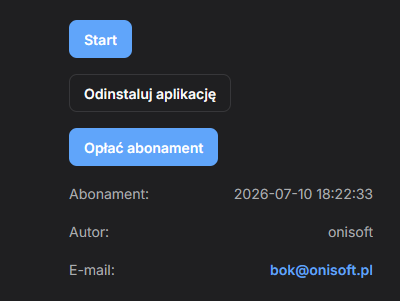 Zainstalowane aplikacje aplikacja